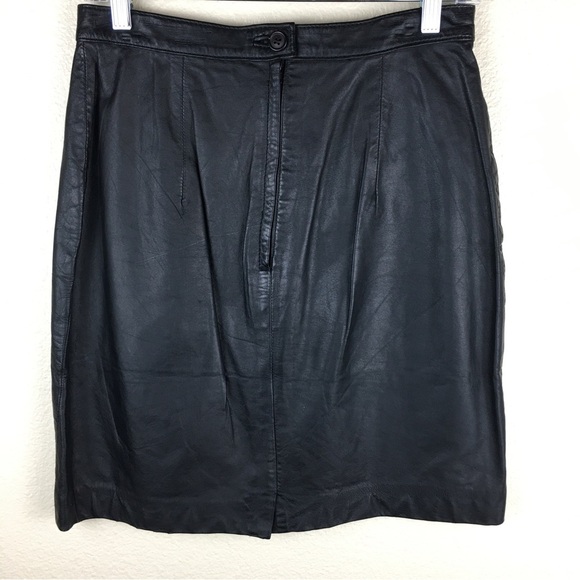 Brass Plum Nordstrom Women's Genuine Leather Skirt Knee Length Size 11 - Picture 4 of 15